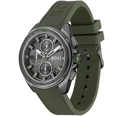 Boss- Volane Men's Grey Chronograph Silicon Watch